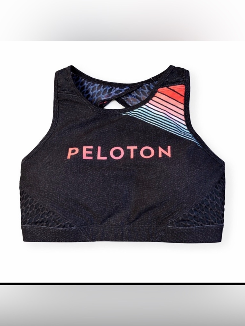 Peloton x WITH Women’s High Neck Bra 2.0 Candy Roller Girl Print Size M NWT